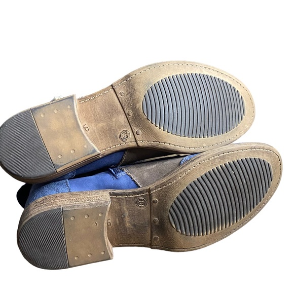 Portofino Women's Blue Suede Graphic Print Design Ankle Boots - Picture 6 of 8